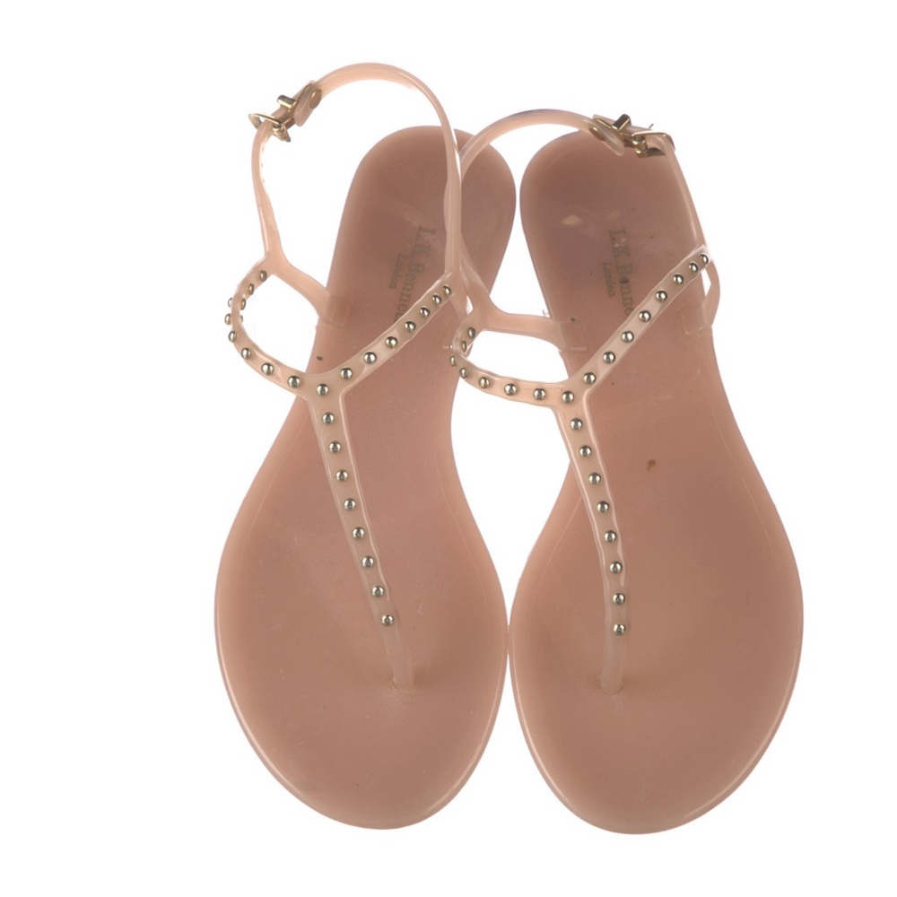 L.K. Bennett Rubber Stylish Nude Sandals with Studded Detail!